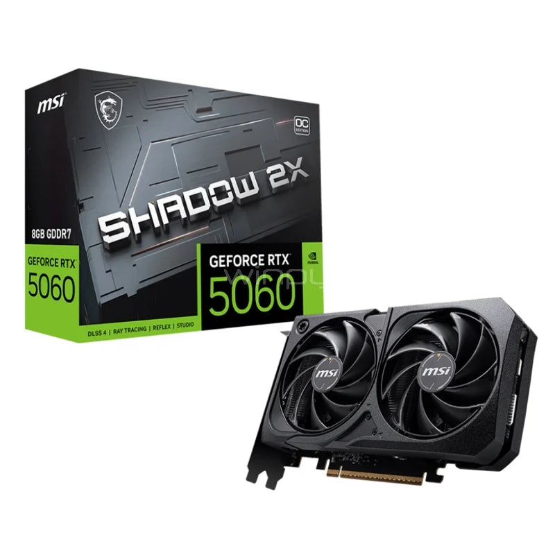 Tarjeta de Video MSI GeForce RTX 5060 SHADOW 2X OC 8GB GDDR7