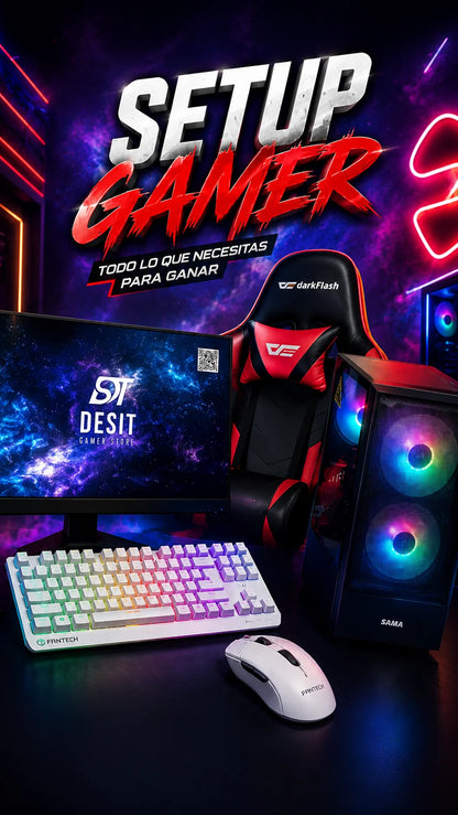 Pack Dia del Niño - PC Gamer, Monitor, Teclado, Mouse, Silla Gamer